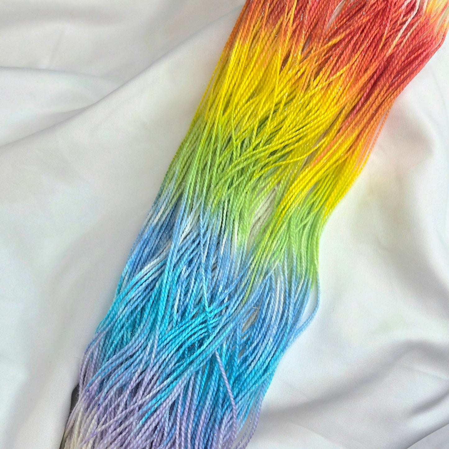 Rainbow - Tynn Merino Glitter Silver