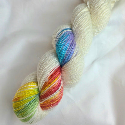 Rainbow - Tynn Merino Glitter Silver
